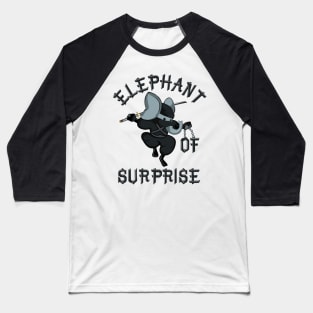 Elephant of Surprise | Funny Elephant Ninja Katana Kung Fu Baseball T-Shirt